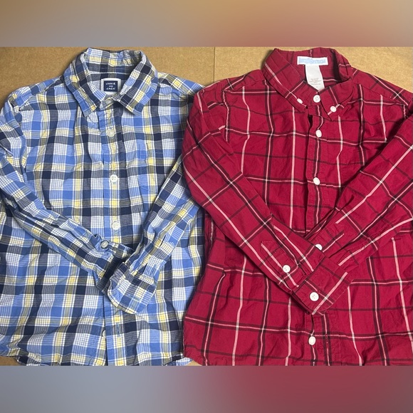 Janie and Jack Other - Lot of 2 JANIE & JACK Boy’s Size 4  Button Up Long Sleeve Plaid Shirts